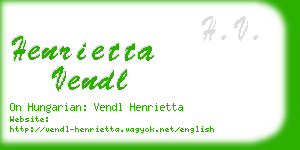 henrietta vendl business card